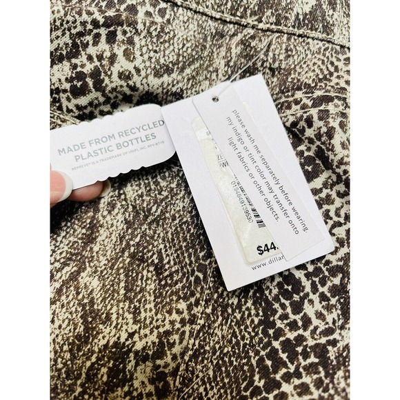 Westbound Woman Size 22W Brown Python Snake Print 5-pocket Slimming Jeans Pants - Picture 7 of 11